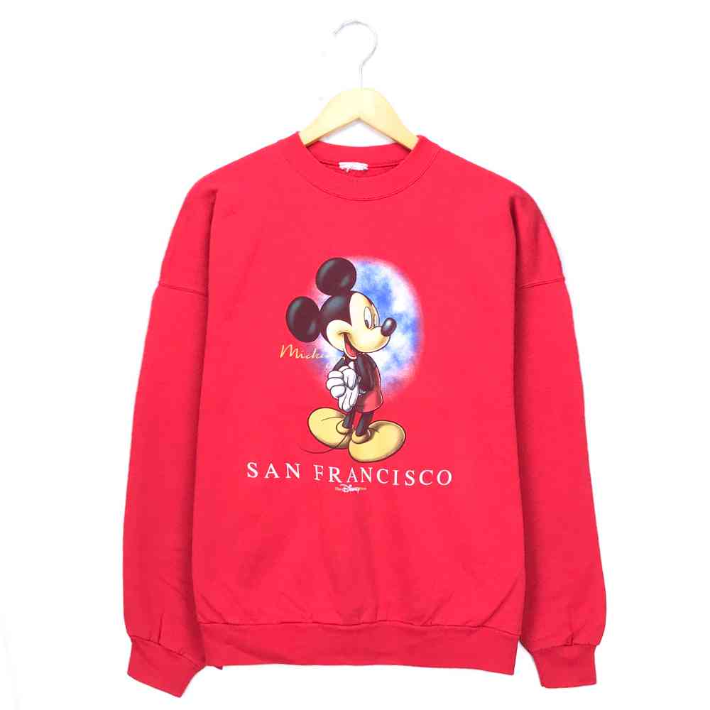 トレーナー スウェット 赤 ディズニー ミッキー ミニー クリスマス レトロ 90s アメリカ製 Disney ミッキ&ミニー HO HO HO クリスマス