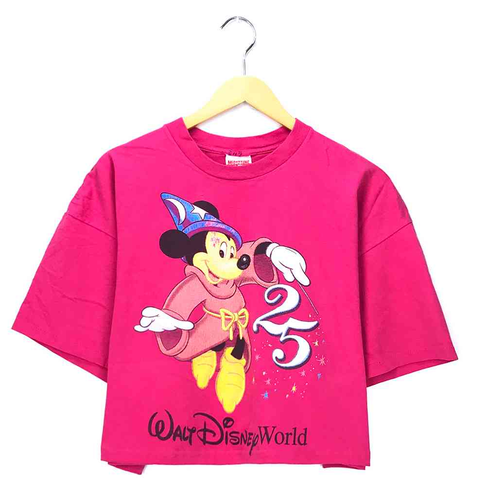 楽天市場 ミッキー リメイク ショートtシャツ サイズ表記 Xxl ピンク Mickey ディズニー Disney プリント Fantasia ファンタジア ショート丈 キャラクター 古着 2108 中古 Wv2101 0949 Wego Vintage Online Store