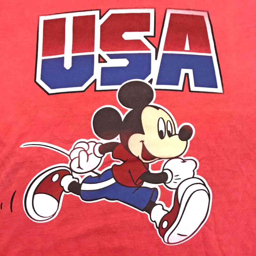 楽天市場 ミッキー キャラクターｔシャツ サイズ表記 S レッド Mickey ディズニー Disney プリント 半袖 キャラt 赤 古着 2108 中古 Wv2101 1136 Wego Vintage Online Store