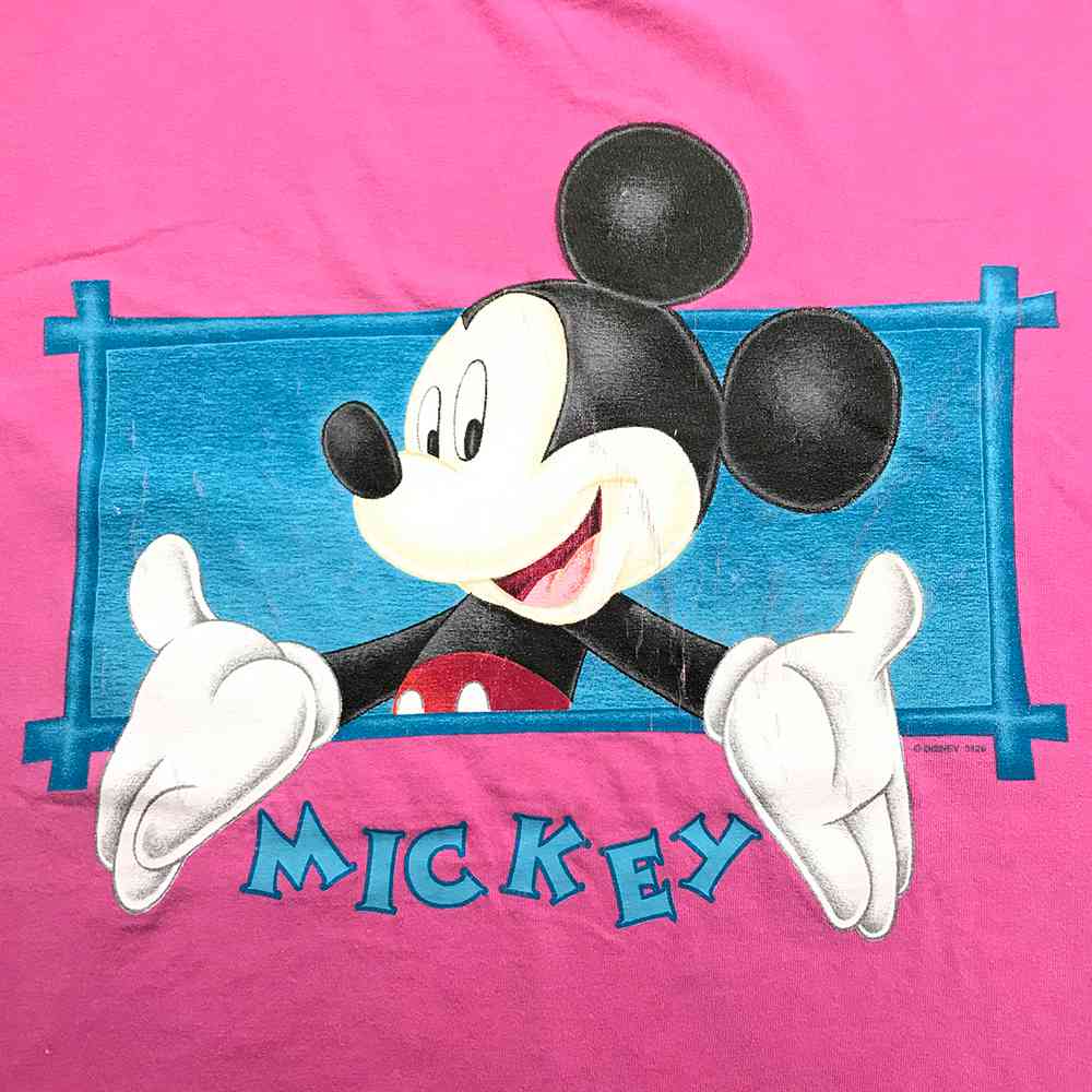 楽天市場 ミッキー キャラクターｔシャツ サイズ表記 Xl ピンク Mickey Disney ディズニー プリント 半袖 ビッグt ビッグシルエット 古着 中古 Wv2101 1177 Wego Vintage Online Store