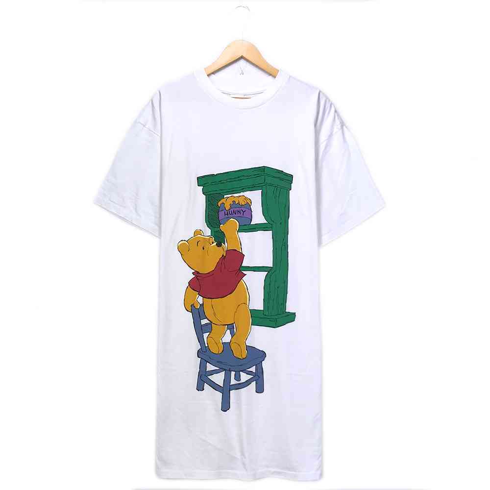 80s USA製 ビンテージ ミッキーマウス ノースリーブTシャツワンピース 白 80s USA製 ビンテージ ミッキーマウス ノースリーブTシャツ