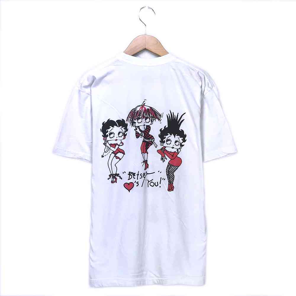 楽天市場 ベティ ブープ キャラクターｔシャツ サイズ表記 L ホワイト Betty Boop プリント 半袖 白 バックプリント ビッグｔビッグシルエット キャラt 古着 2108 中古 Wv2101 1218 Wego Vintage Online Store