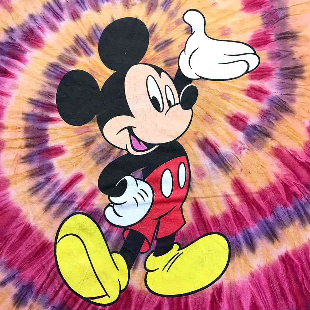 楽天市場 ミッキー キャラクターｔシャツ マルチカラー Disney ディズニー プリント 半袖 ビッグt ビッグシルエット タイダイ レッド 赤 Mickey 古着 2108 中古 Wv2101 1221 Wego Vintage Online Store