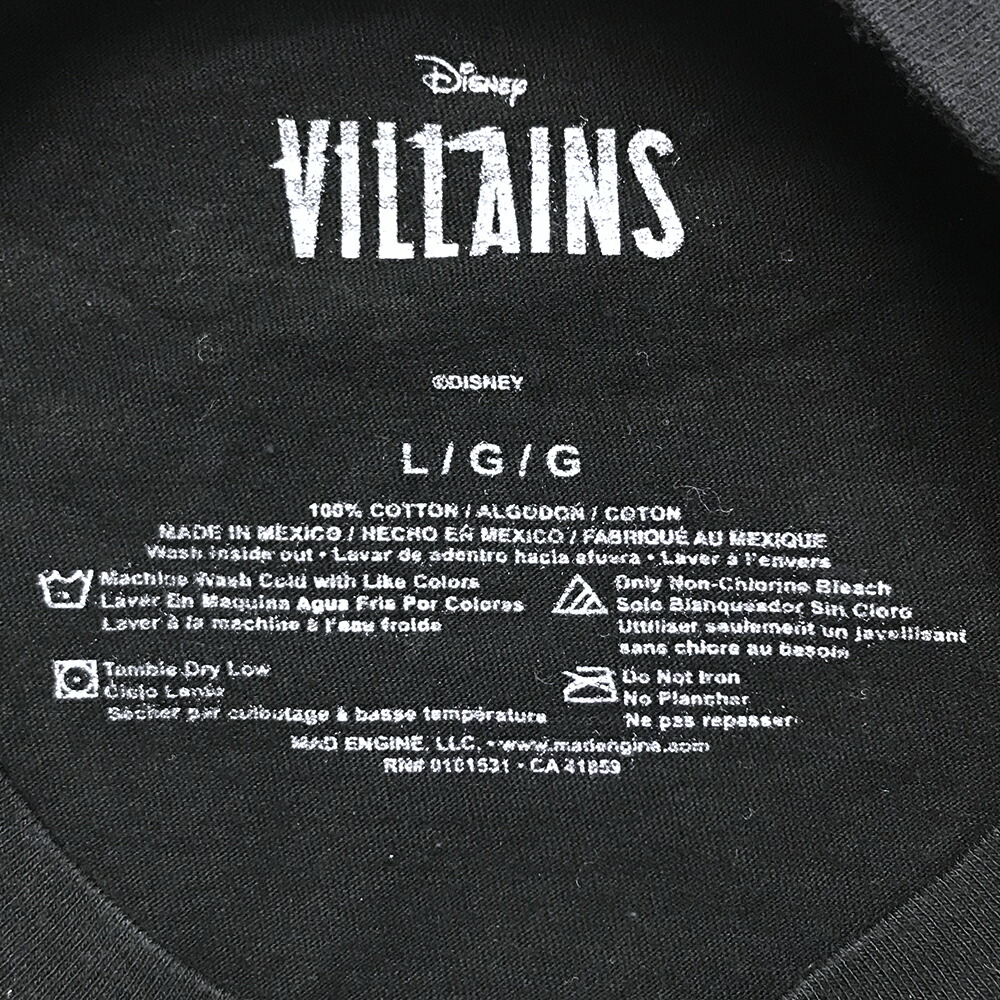 ヴィランズ キャラクター シャツ サイズ表記 L ブラック Villains ディズニー Disney プリント 黒 半袖 悪役 キャラt 古着 中古 Wv2101 1635 Rvcconst Com