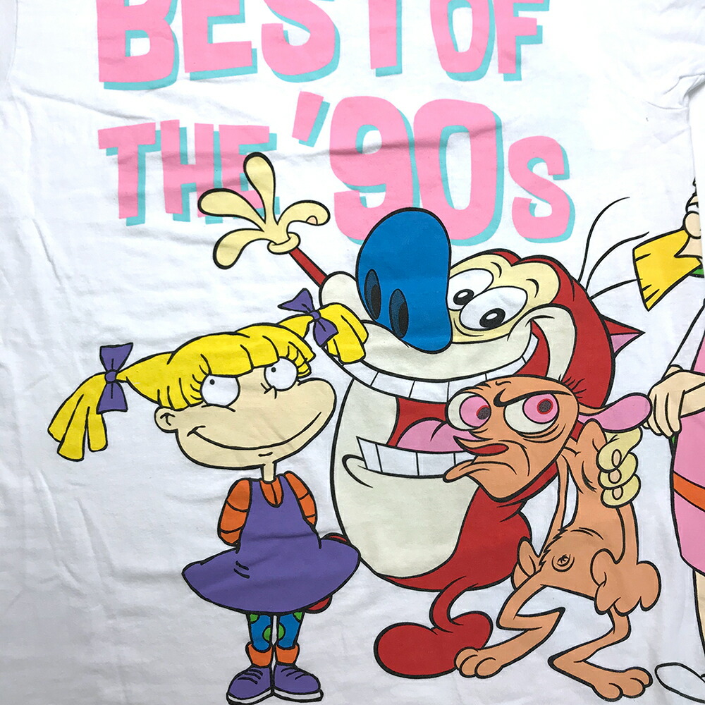 楽天市場 ニコロデオン キャラクターｔシャツ サイズ表記 L ホワイト Nickelodeon キャラt プリント 白 半袖 ラグラッツ レン スティンピー レプター アメリカ アニメ コメディ 古着 2108 中古 Wv2101 1650 Wego Vintage Online Store