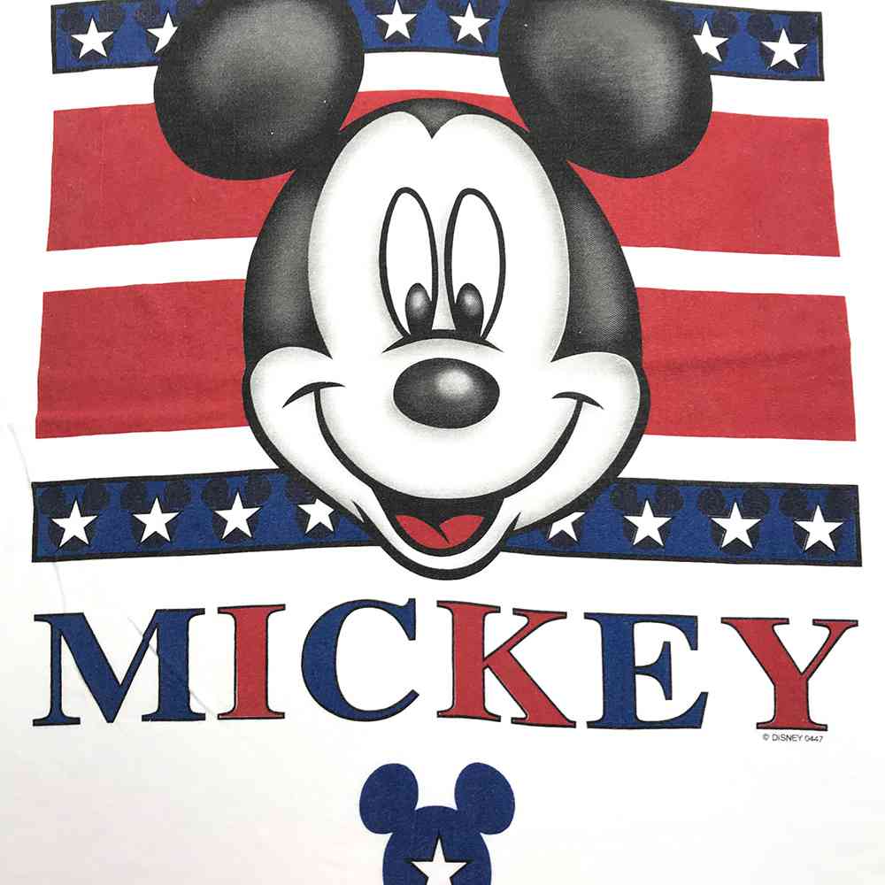 楽天市場 ミッキー キャラクターｔシャツ ホワイト Mickey ディズニー Disney キャラt プリント 白 半袖 古着 2108 中古 Wv2101 1759 Wego Vintage Online Store