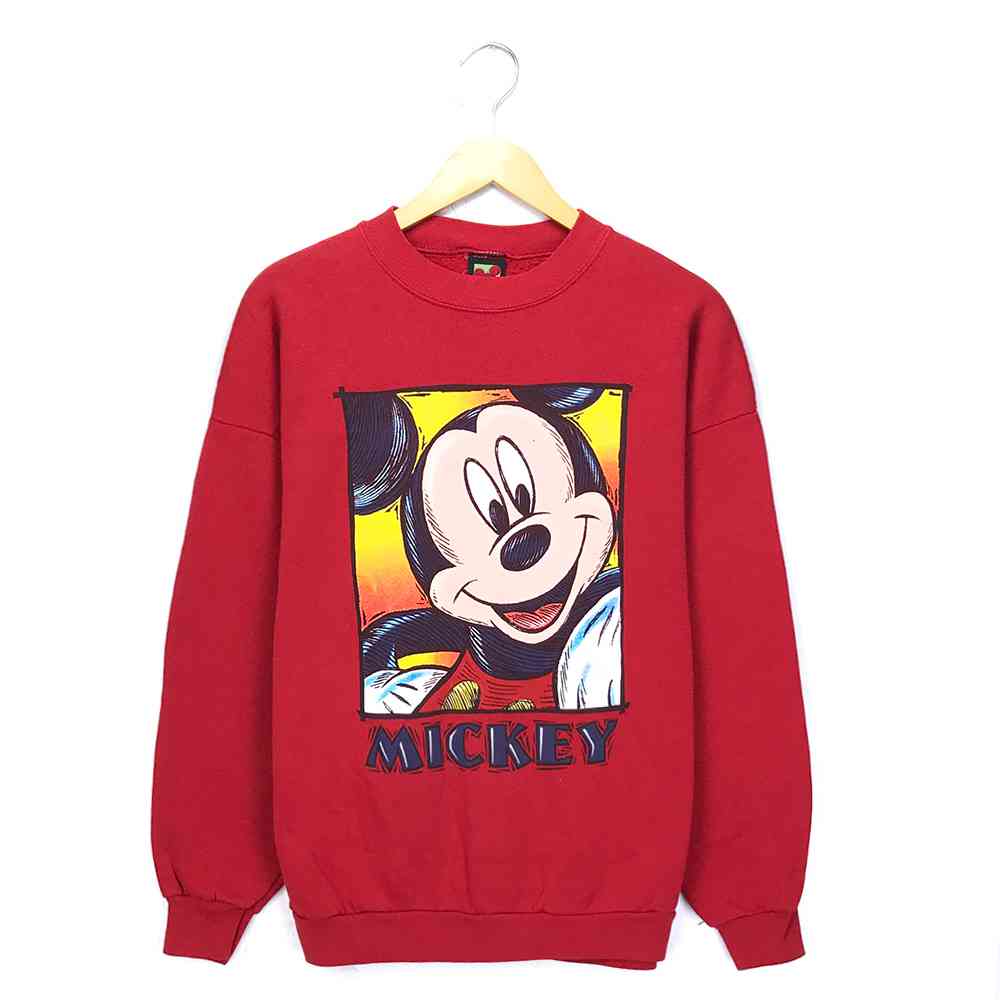 楽天市場 ミッキー キャラクタースウェット サイズ表記 L レッド Disney ディズニー Mickey プリント 赤 トレーナー 古着 中古 Wv2101 2128 Wego Vintage Online Store