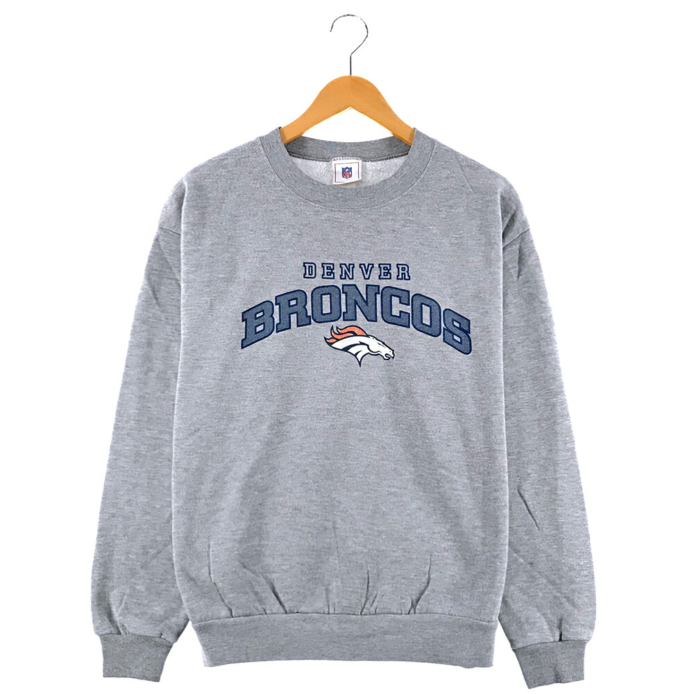 【楽天市場】DENVER BRONCOS チームロゴスウェット サイズ表記 M グレー デンバー・ブロンコス アメフト NFL フットボール プリント トレーナー teamlogo 灰 古着
