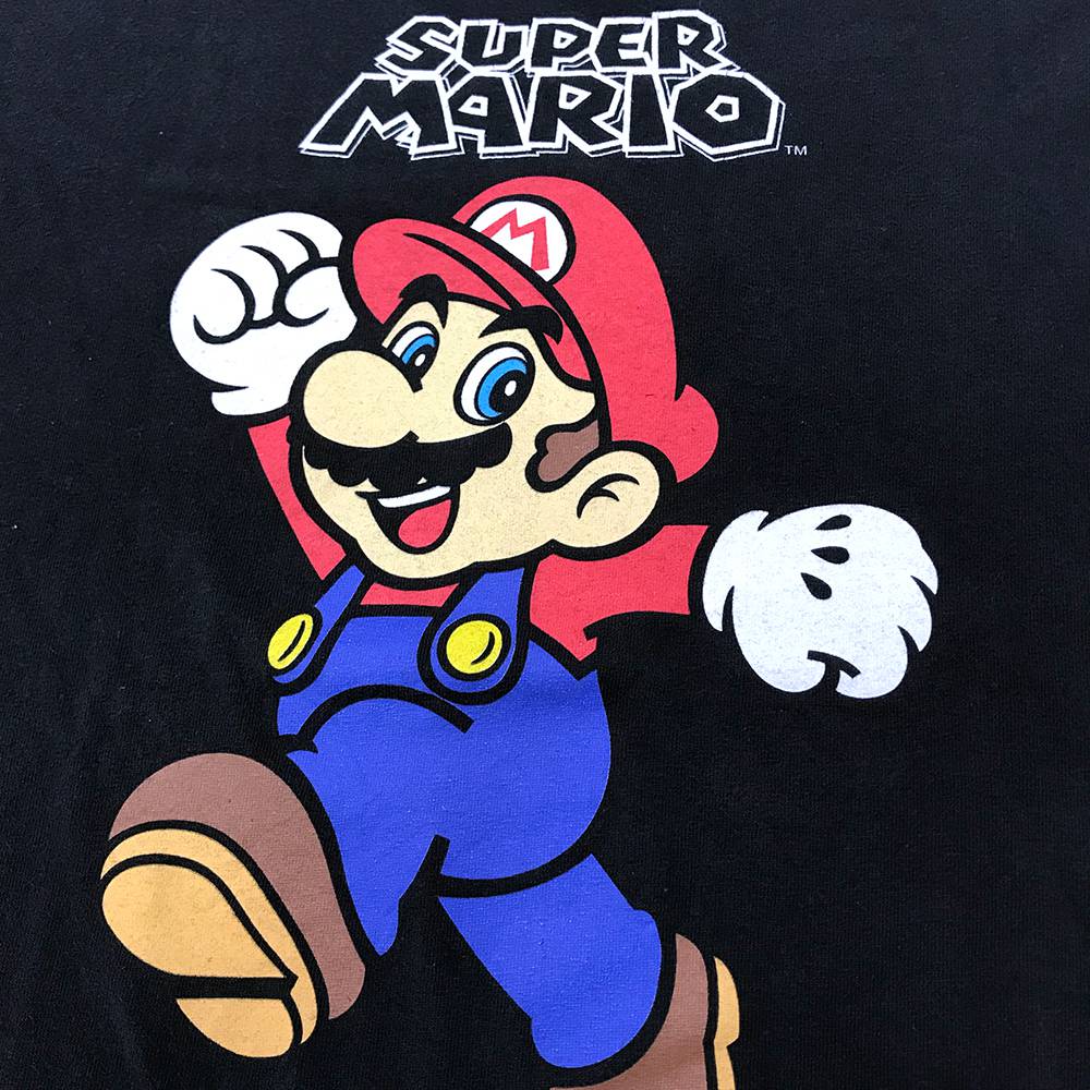 楽天市場 マリオ キャラクターｔシャツ サイズ表記 L ブラック 黒 任天堂 Nintendo Mario ゲーム スーパーマリオ プリント Japanimation ジャパニメーション 半袖 古着 2108 中古 Wv1907 1407 Wego Vintage Online Store