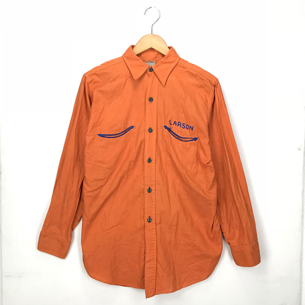 正式的 カジュアルシャツ Vintage 40 S 30 S オレンジ 15 サイズ表記 シャツ Uniforms Texbest 30年代 中古 Wv1912 0236 古着 アメカジ 青 ブルー マチ付 刺繍 ヴィンテージ 40年代 Www Ordia Fr