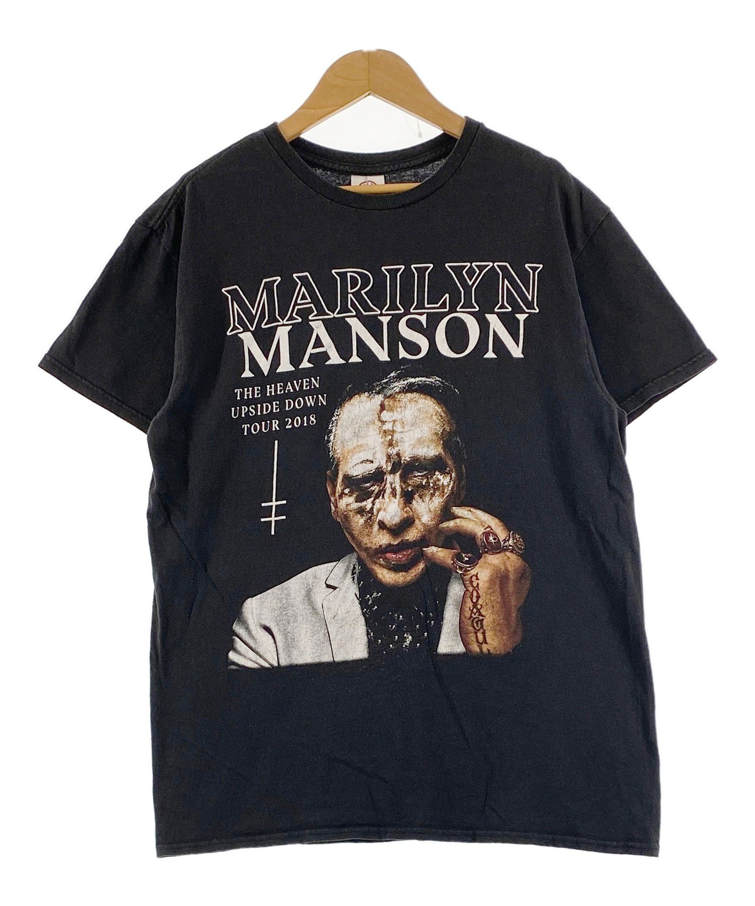 Marilyn Manson 星条旗プリントTシャツ マリリンマンソン 90s マリリンマンソン winterland Tシャツ USA製 星条旗 黒
