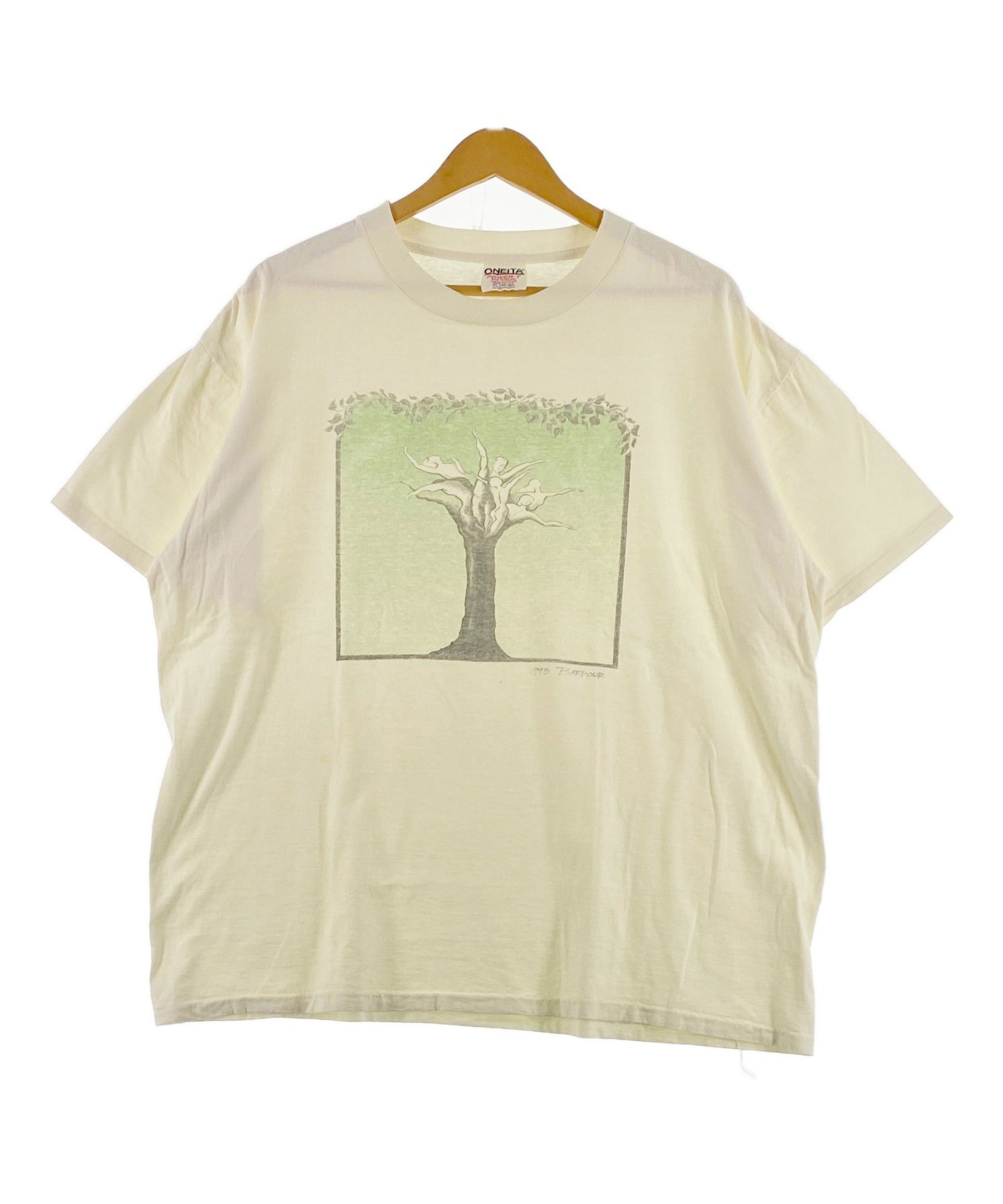 Barbour 美術プルオーバー 大きさ書きあらわす XL 余分の物 バブアー ONEITA オニータ 天然木 Tree 半袖 ART ビンテージ VINTAGE ヴィンテージ 90s 90\u0027s 90年月日  古着【中古】WV2504-R0215