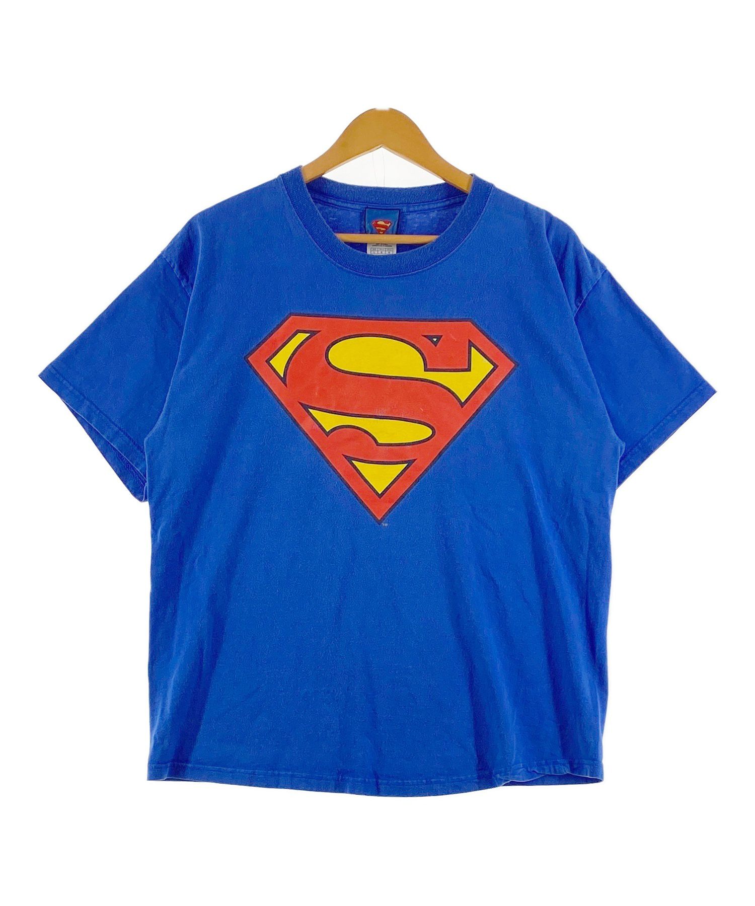 スーパーマン SUPERMAN Tシャツ ヴィンテージ 古着 00s SUPERMAN スーパーマン ロゴ プリント リンガーTシャツ DC
