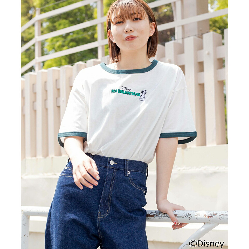 楽天市場 Sale10 Off Disney 101匹わんちゃんリンガーtシャツ ディズニー Tシャツ レディース 半袖 大きいサイズ ゆったり カットソー トップス かわいい リンガー ワンポイント 刺繍 キャラクター Wego ウィゴー Wego 楽天市場店