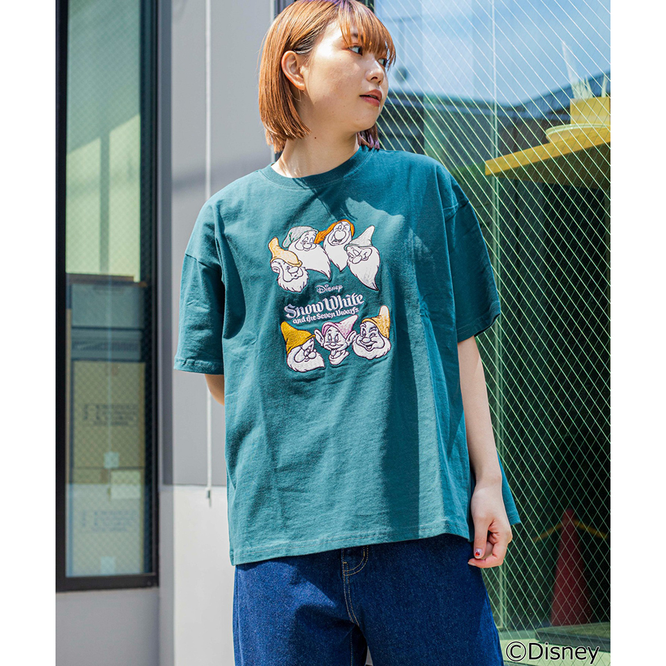 楽天市場 Sale44 Off Disney 7人の小人刺繍tシャツ ディズニー Tシャツ レディース 半袖 トップス カットソー 刺 プリント Tシャツ 白雪姫 Wego ウィゴー グリーン Wego 楽天市場店