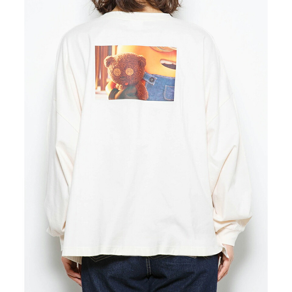 楽天市場 別注 Tim だぼ袖プリントロンt Tシャツ ミニオン Tim ティム レディース キャラクター ベア くま カットソー トップス 長袖 プリントtシャツ バックプリント ボーダー ボーダーカットソー Wego ウィゴー Wego 楽天市場店