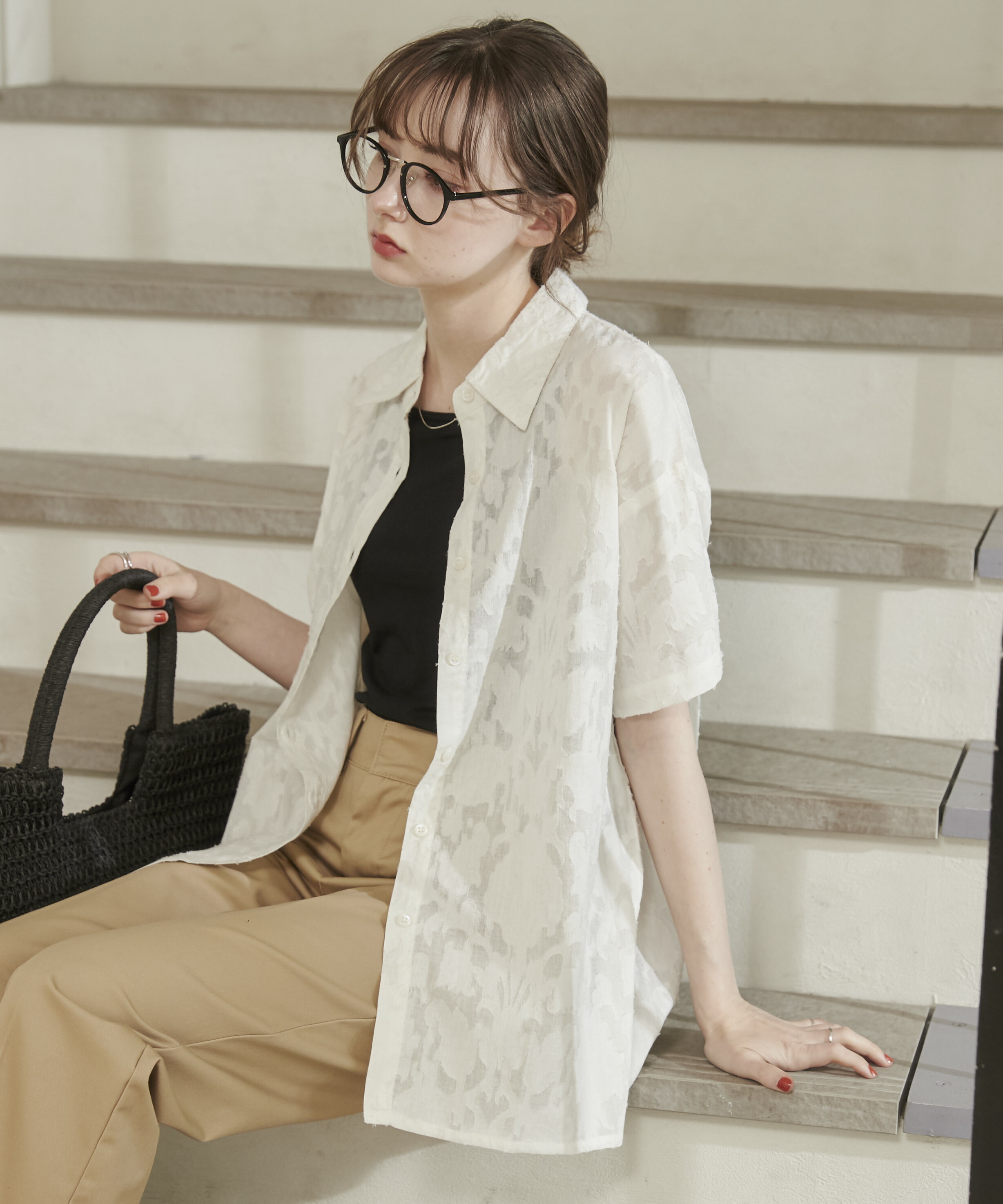 nude vintage ヌードヴィンテージ シアーブラウス シアーカットソー