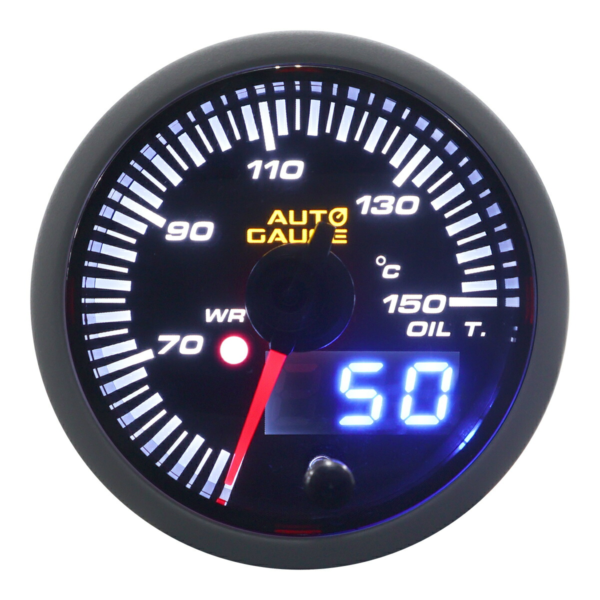 【最大2000円OFFクーポン】オートゲージ 油温計 52mm 52Φ ホワイト/アンバー メーター LED ドレスアップ 車 改造 599シリーズ 送料無料