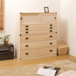 Welfare Channel Paulownia Chest Of Drawers Sliding Door Drawers 3
