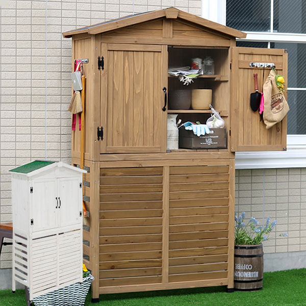 低価格超特価ランキング1位 室外機カバー三角屋根収納庫付きガーデニング収納エアコンカバー杉材kgr Ac178 衝撃特価