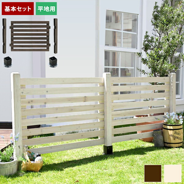 ボーダーフェンス スプレッド 平地用基本セット 天然木製ガーデンフェンス ガーデニング 仕切り SFBF1000F-HB｜わくわく生活 9,240円