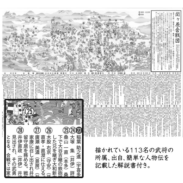 楽天市場 巻物 現代復刻版 関ケ原合戦図 解説書付 受注生産品 わくわく生活