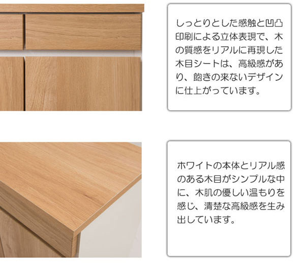 ナチュラル リビングキャビネット キッチンカウンター テレビボード 幅119cm 幅119cm カリフォルニアテイスト 日本製 木目 収納家具 日本製 Gym 薄型シンプル収納家具 棚板可動 完成品 リビングボード キャビネット Im 003 Ns わくわく生活