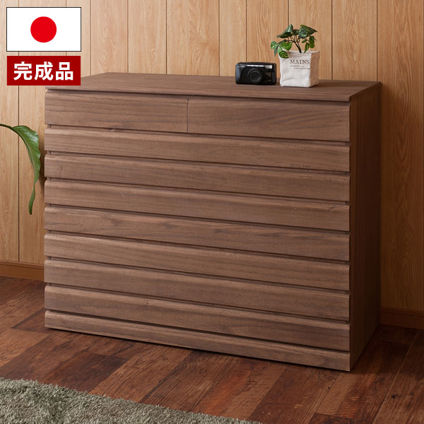 チェスト タンス 完成品 箪笥 幅100.5cm 8段 9杯 日本製 桐タンス 洋風チェスト 水性塗装仕上げ ブラウン 桐箪笥 隠しキャスター付 おしゃれ HI-0086｜わくわく生活