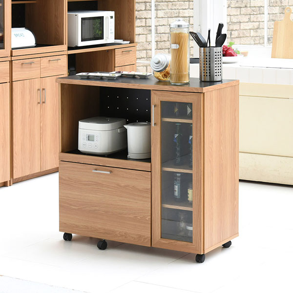 収納 炊飯器 キッチンカウンター レンジ台 電子レンジ キッチンカウンター トースター レンジ台 シンプルデザイン 可動棚 キャスター付き 収納家具 食品ストック 食器棚 幅90cm Keittio レンジボード 家電収納 キャスター付 Fap 1022 Jk 送料無料 わくわく生活