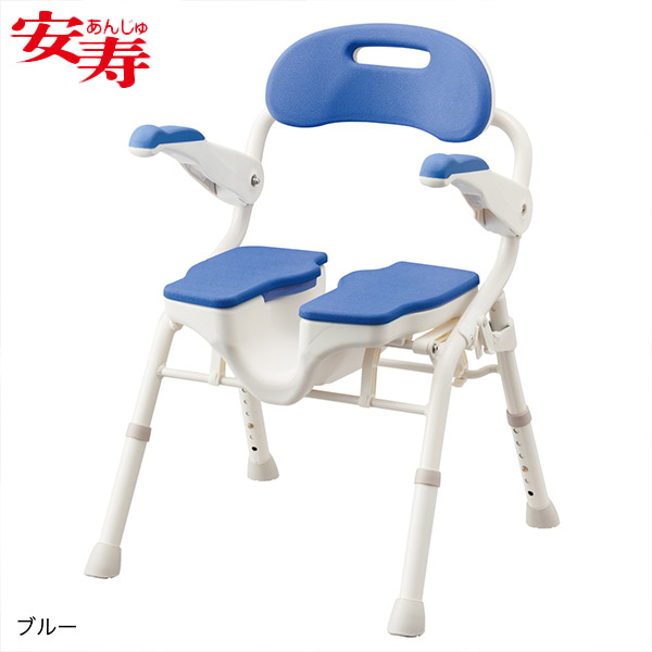 【アロン化成】 安寿　折りたたみシャワーベンチ　HPフィット / 536-070・536-071 【定番在庫】即日・翌日配送可 【介護用品】入浴介護用品/シャワーチェア/お尻が洗える/U字型【通販】