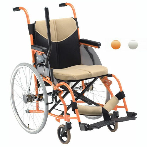 【松永製造所】軽銀片手取りまわし車椅子 ワンハンドスカル SCULL type1 オレンジ色 / OH-1 \u003d非課税\u003d【製造会社直送】※返品・取り替えっこ不可※代引不可※【介護装置】車いす/イス【通信販売】