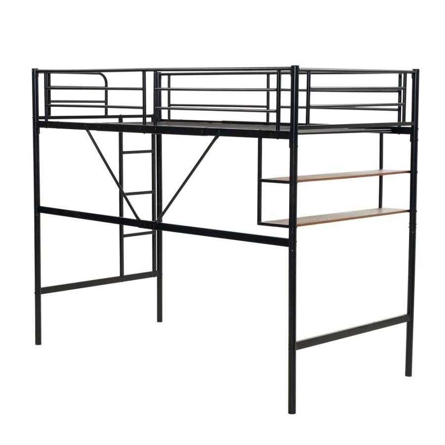 楽天市場】【ブラック】システムベット 宮棚 ロフトベッド シングル