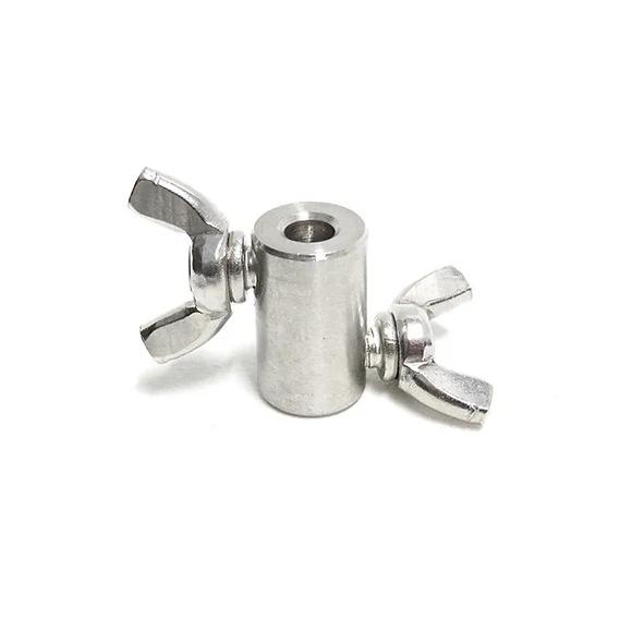 4mm ストッパー 100個　 ステンレス 締め付け防止金具 わな くくりわな ３０４ ダブル ダブルネジ ４ｍｍ ストッパーｗ 蝶ネジ ボルト くくり罠｜ウェリナ総合店