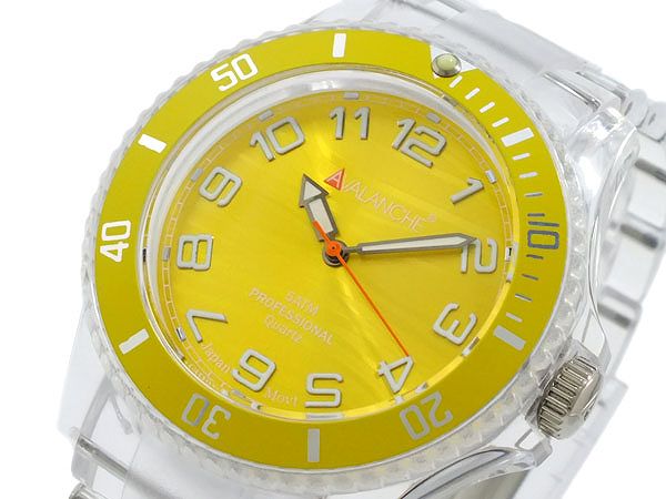 【楽天市場】送料無料 AVALANCHE アバランチ 腕時計 メンズ Men's 時計 イエロー 黄色 スケルトン 透明 人気 ブランド