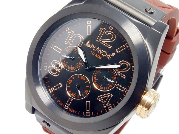 アバランチ AVALANCHE 腕時計 ブラウン×ゴールド AV-1024-BRGD