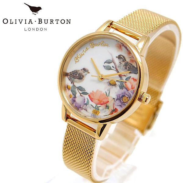 超格安一点 レディース腕時計 Olivia Burton オリビアバートン 腕時計 レディースob16er12 ゴールド メッシュ ベルト 花柄 フラワー 人気 ブランド 時計 オリビアバートン腕時計 かわいい オリビアバートン時計 可愛い おしゃれ 女性 誕生日 ギフト クリスマス プレゼント