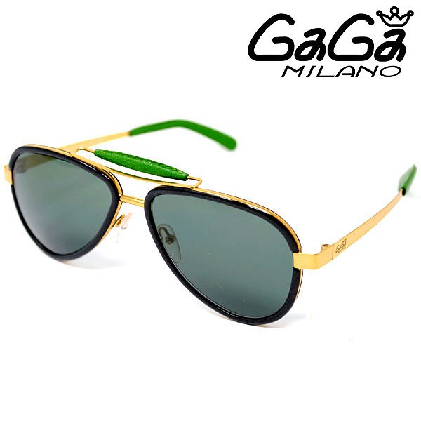 Gaga Milano ガガミラノ サングラス メンズ レディース Lu54tcgogrn ブラック グリーン グレー 人気 ブランド ガガミラノ サングラス おしゃれ お洒落 カジュアル 10代 代 30代 40代 男性 女性 ギフト プレゼント 最新な