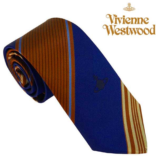 ヴィヴィアンウエストウッド ネクタイ スリム ストライプ シルク Vivienne Westwood 81050001 W001H K408 ブルー 青 系 細い 細め 7cm 人気 ブランド ビビアン ヴィヴィアン ウエストウッド おしゃれ カジュアル 父 彼氏 男性 誕生日 ギフト クリスマス プレゼント