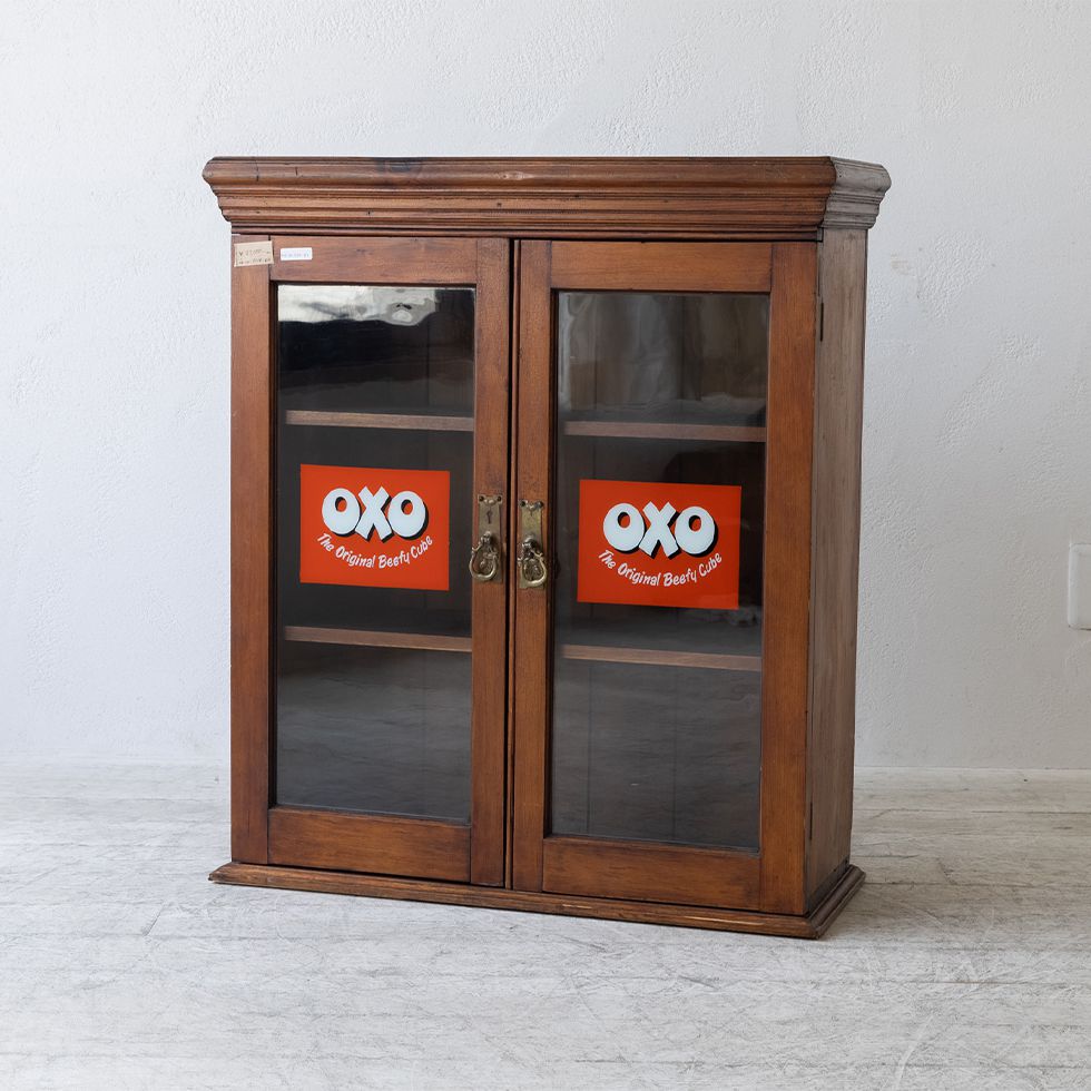 収納棚　棚　ショーケース　古家具　レトロ　アンティーク　ヴィンテージ キュリオケース ショーケース 飾り棚 ガラス アンティーク 中古