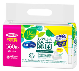 特売 ユニチャーム シルコット ノンアルコール 詰め替え用 つめかえ用 2021最新のスタイル 除菌ウェットティッシュ 最大74％オフ！ 45枚×8個