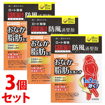 【第2類飲み薬】【当日送りとどける】 《書き割り売りわたす》 ロート製薬 和漢箋 新・ロート防風通聖散錠T (224錠)×3個書き割り わかんせん 【セルフメディケーション税制客体商いもの】