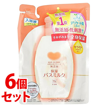 《セット販売》　牛乳石鹸 カウブランド 無添加保湿バスミルク つめかえ用 (480mL)×6個セット 詰め替え用　【送料無料】　【smtb-s】