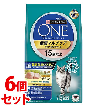 《セット販売》　ネスレ ピュリナ ワン キャット 健康マルチケア 15歳以上 チキン (2kg)×6個セット キャットフード　【送料無料】　【smtb-s】