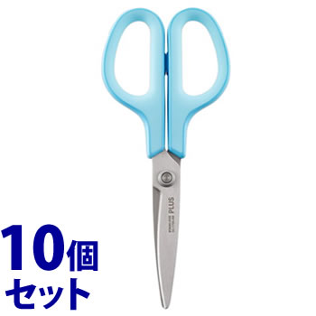 《セット販売》　プラス フィットカットカーブ スタンダード 抗菌グリップ ブルー SC-175S-AB (1個)×10個セット はさみ 鋏 PLUS　【送料無料】　【smtb-s】