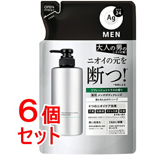 《セット販売》 ファイントゥデイ エージーデオ２４メン　薬用メンズボディクレンズ　つめかえ用×6個セット（医薬部外品）