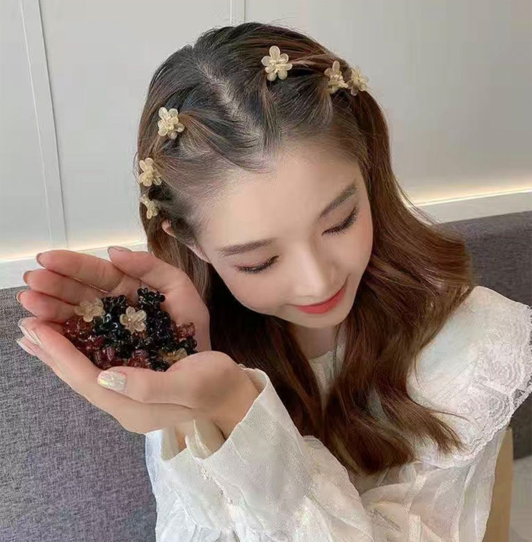 楽天市場】ミニヘアクリップ 花形 アクリル 3ヶ ヘア