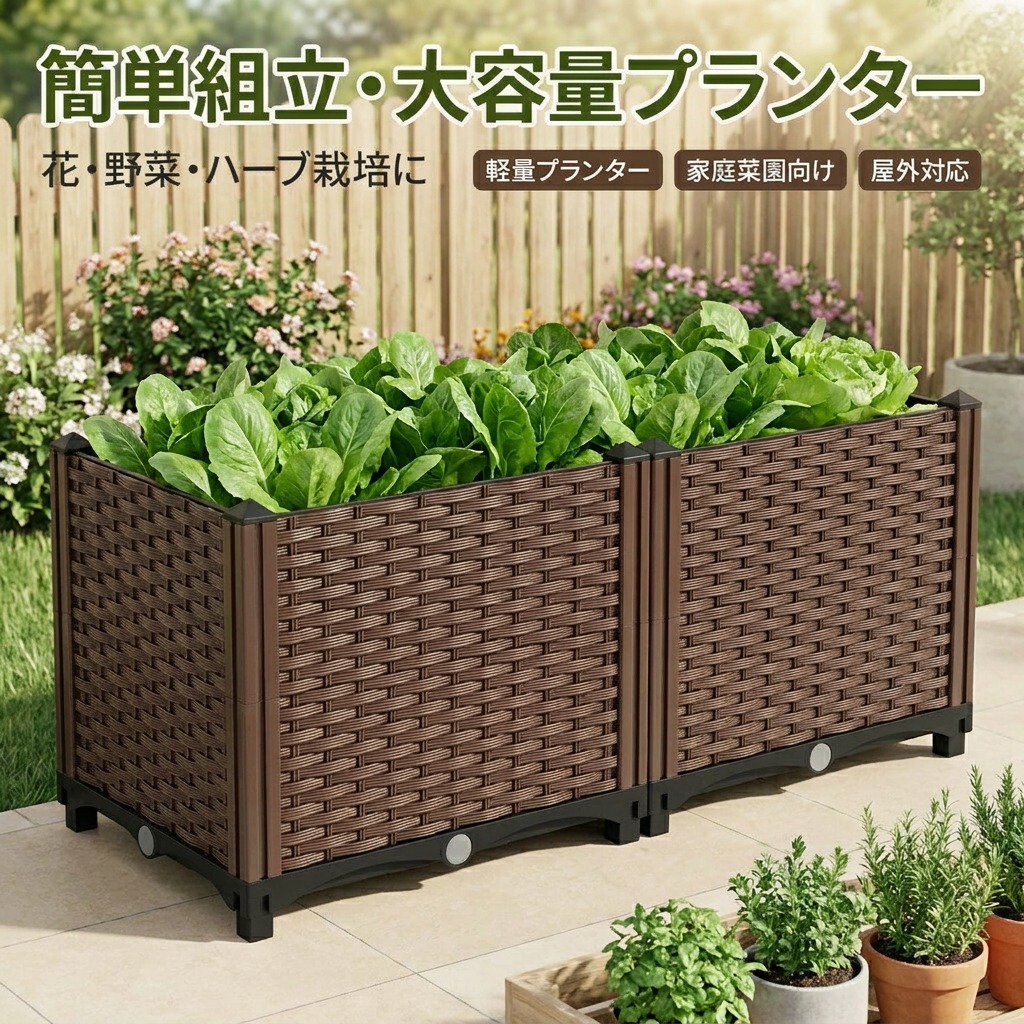 【組立簡単・大容量】レイズドガーデンベッド 大型プランター ガーデンボックス 屋外用 盛り上がった花壇 プラスチック 長方形 軽量 植物 花 ハーブ 野菜 家庭菜園 ブラウン プレゼント ギフト 新生活 母の日 父の日 誕生日 ポイント消化 人気 おすすめ｜ウエルタウン 9,145円