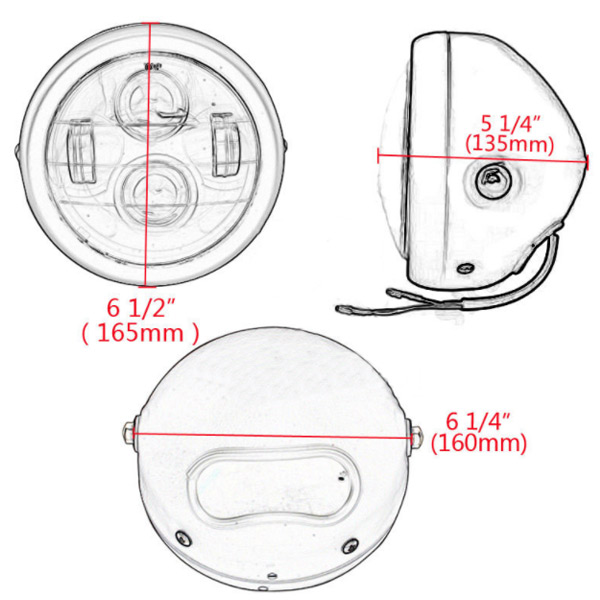 楽天市場 ハーレー Led プロジェクター ヘッドライト 汎用 6 1 2インチ メッキ カフェレーサー ネイキッド ハーレー 丸型ヘッドライト ユニット 即日発送 Wellvie Store