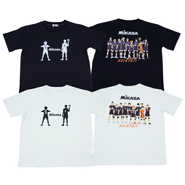 【本体綿100％】2025年 夏物 ミカサ×ハイキュー 天竺 名言プリント 鳥野 シルエット柄 半袖Tシャツ MIKASA画像