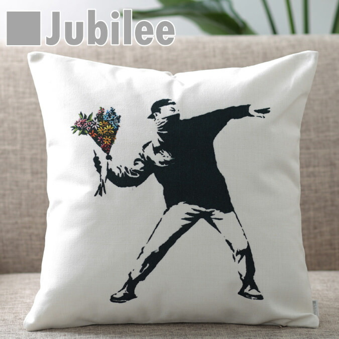 楽天市場】バンクシー Banksy クッションカバー スプレー ペイン